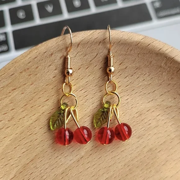 Cherry Dangle Earrings - Picture 2 of 4